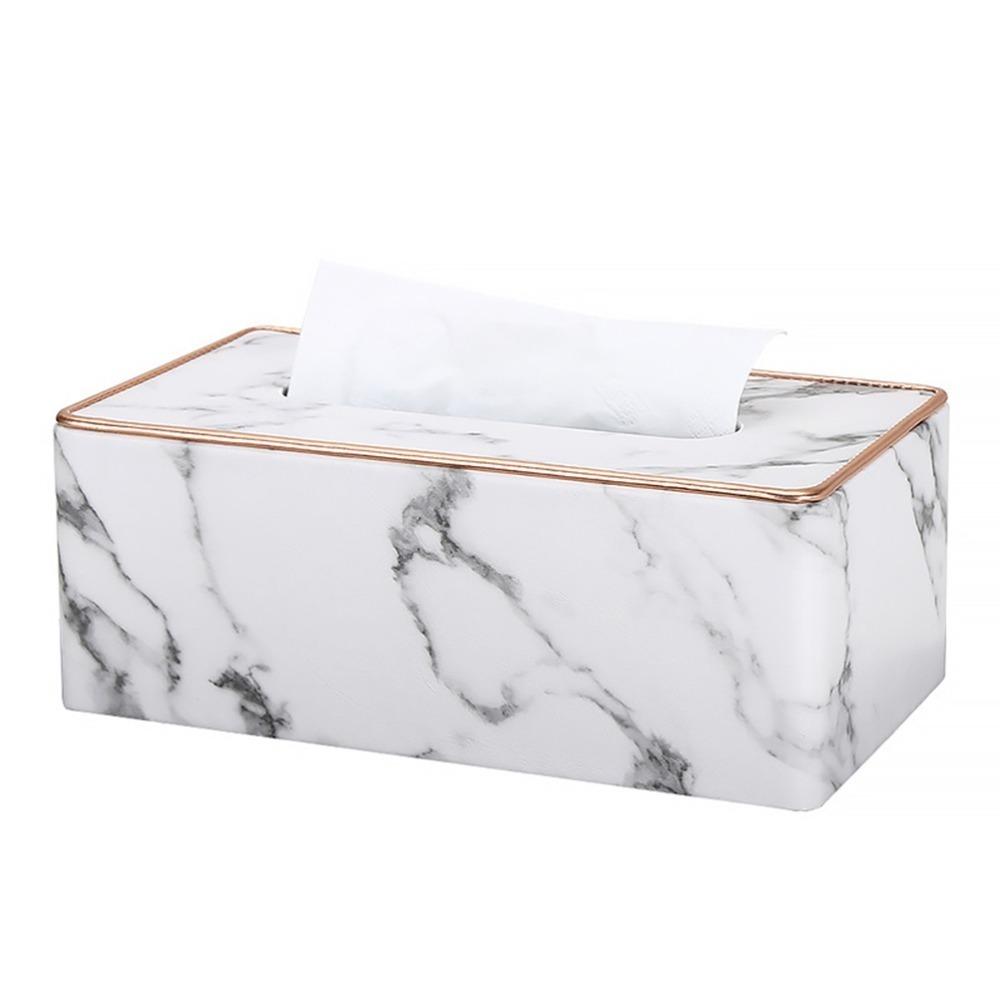 White White Marble Grain Leather Tissue Box  Club & Restaurant Table Layout