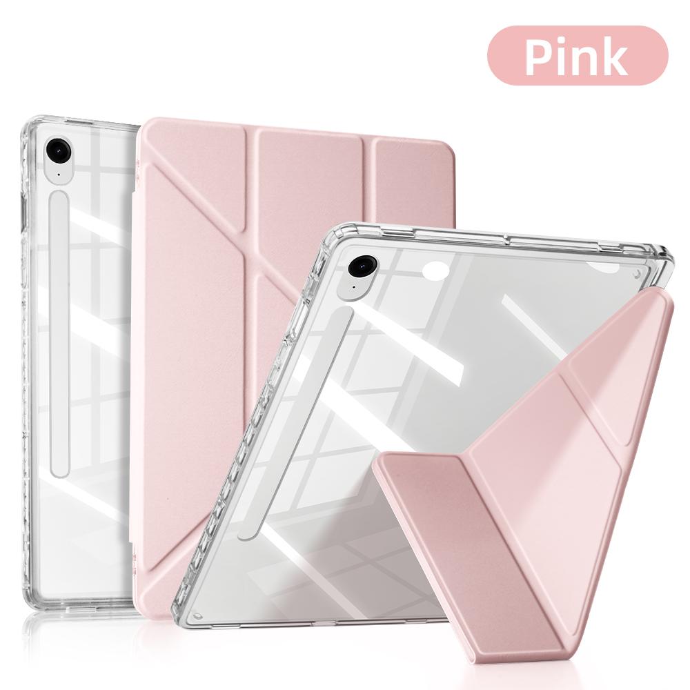 

For Samsung Galaxy Tab Case for S9/S9FE/S10FE/S10Lite 11in S9 Plus 12.4in A9 8.7in A9 Plus Magnetic Y-type Case With Pen Slot Tab A9 8.7in рожевий