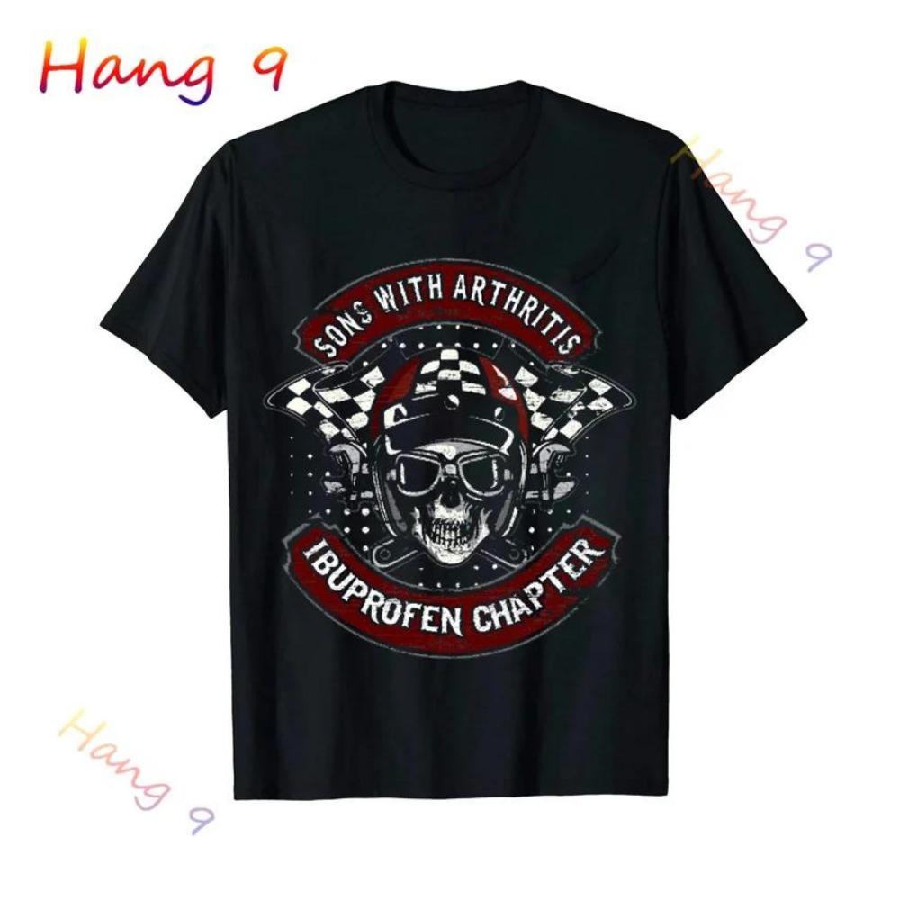 Söhne mit Arthritis Ibuprofen Kapitel Lustige Biker Schädel T Shirt Schwarz Vintage Herren Grafik T Shirts