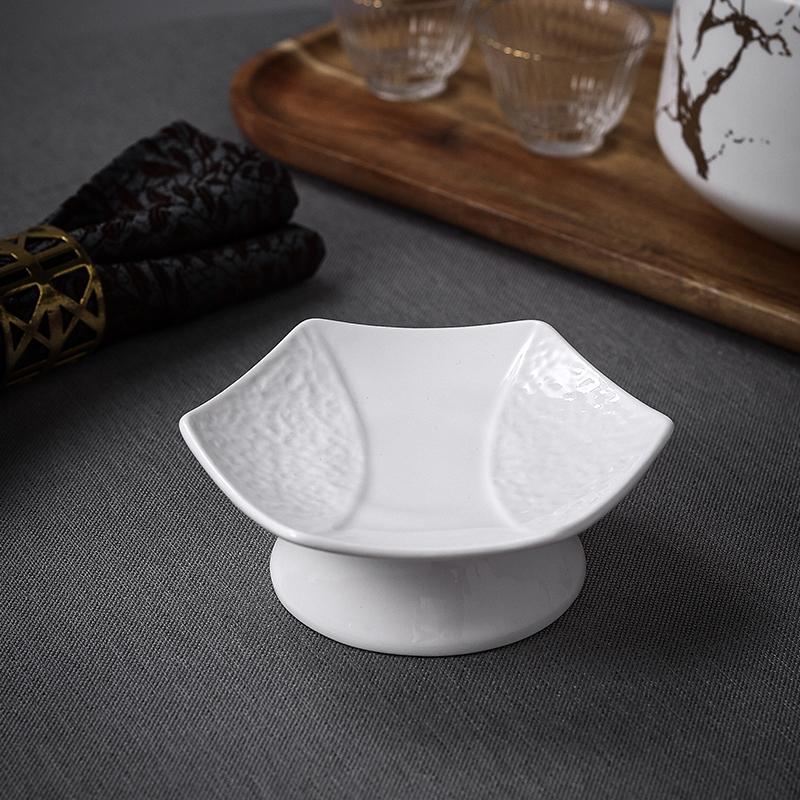 High Footed Tea Snacks Cold Dishes Buddhist Mood Sacrificial Plate Hotel Club Creative Tableware High Plates Dim Sum Snack Plate