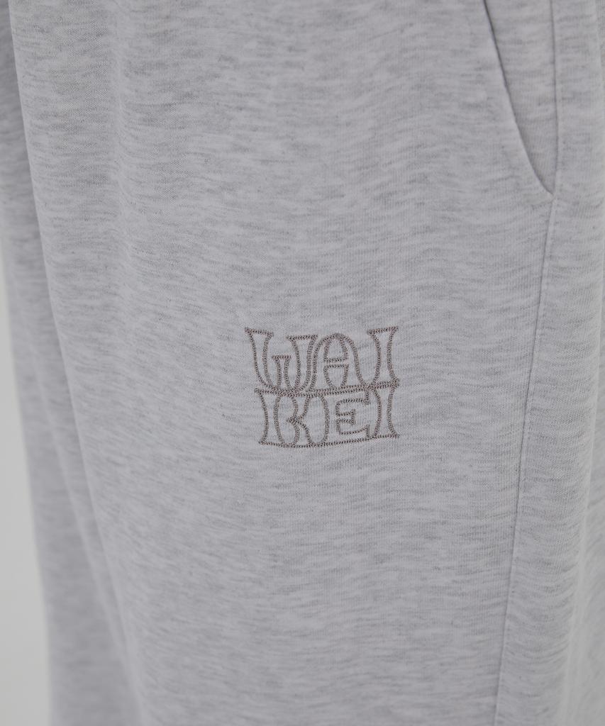 WAIKEI Logo Embroidered Sweatpants Melange White