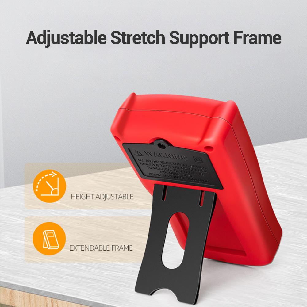 Digital Multimeter Tester, Electric DC AC Voltmeter, Measures Resistance, Diode, LCD Backlit Display, Stretchable 45° Height Adjustable Kickstand