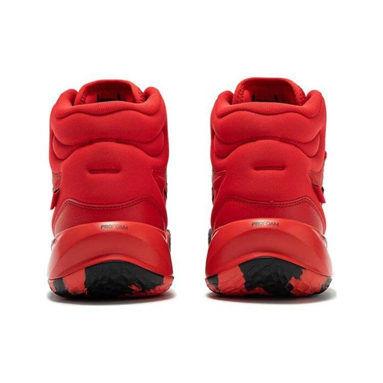 Puma Playmaker Pro Mid Moda Versátil Antideslizante Resistente al Desgaste Transpirable Zapatillas de Baloncesto de Caña Alta Hombre zapatilla Rojo Negro 377902-05