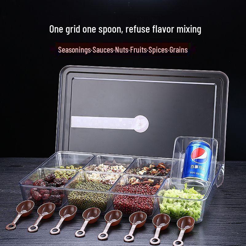 Transparent 6-Compartment Seasoning Box Set