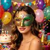Men Half Face Mask with Elastic Band Vintage Glitter Half Face Guard Eye Mask Halloween Costume Masquerade Party Stage Performance Accessories