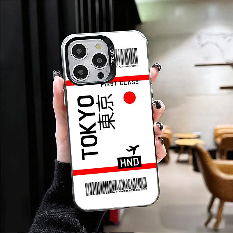 Travel Air Ticket Label Shockproof Phone Case for iPhone 17 Air 16 16E 15 Pro Max 14 Plus 13 Mini 12 Back Cover Anti Fall Fundas