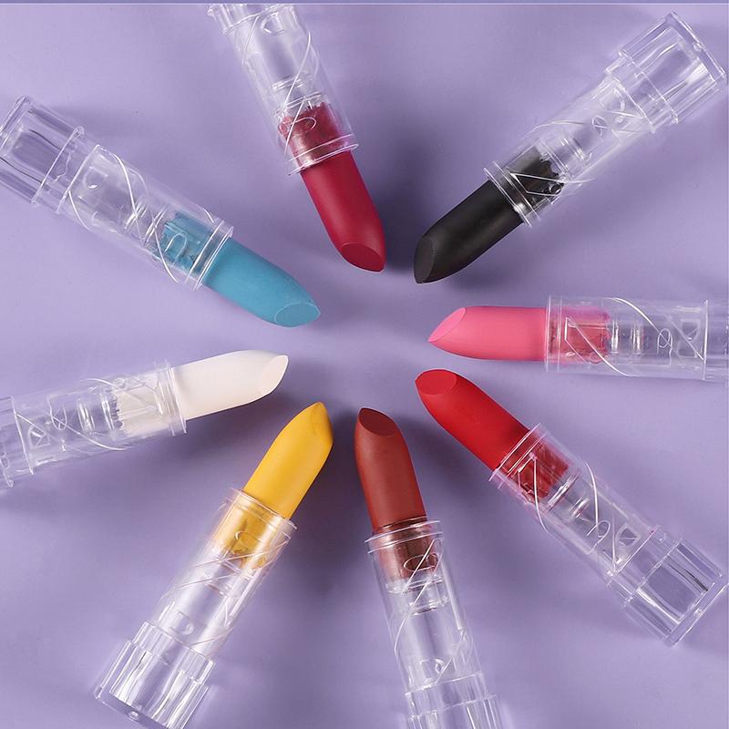 8 Pieces Halloween Series Lipstick DIY Makeup Matte Lasting Sexy Candy Color Waterproof Not Easy To Stick Cup Color Horror Makeup