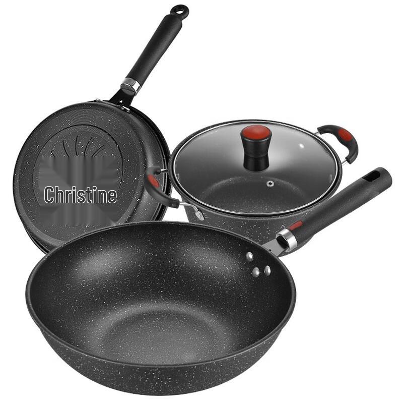 

Bach Johann German Maifan Stone Non-stick 3-Piece Cookware Set