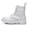 Moda WAERTA Botas Masculinas de Couro Genuíno Branco Modelos de Casal Resistente ao Desgaste Bico Redondo Respirável Antiderrapante Casual Tendência Combina Com Tudo 35-46
