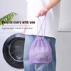 Travel Large Capacity Mesh Nylon Cosmetic Bag Organizer Foldable Casual Mesh Drawstring Bags Rope Bundle Pocket Swim Washing Bag