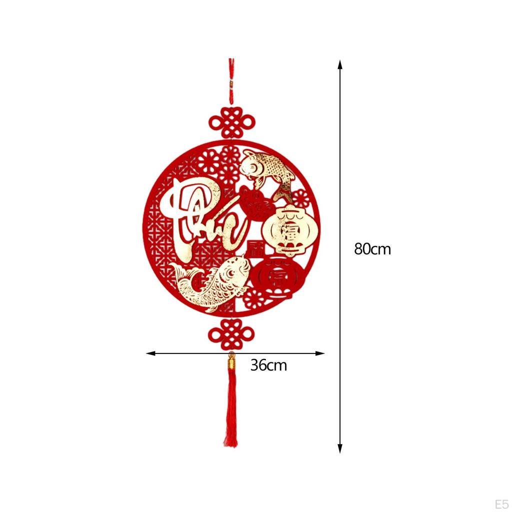 Chińska wisząca dekoracja na Rok Wiosenny Znak na drzwi Festiwalu Wiosny Dekoracja księżycowa Błyskotka z frędzlem