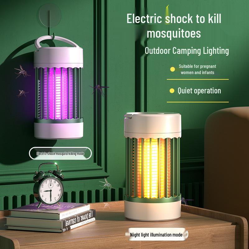 USB Rechargeable Mosquito Killer Lamp: Indoor/Outdoor Electric Shock Purple Light Photocatalyst Repellent & Night Light