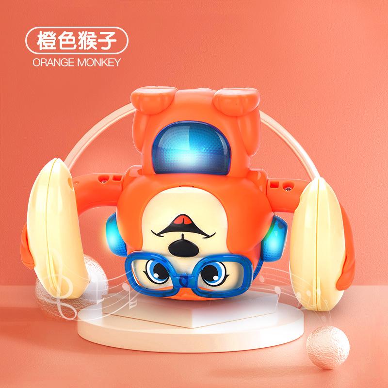 Banana Tumbling Monkey Voice-Activated Induction Music Tipping Monkey Cartoon Somersault Little Monkey Children'S Electric Toy