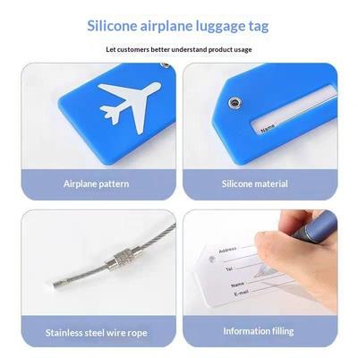 1Pc Soft Silicone Luggage Tag 7 Optional Colors Boarding Pass Baggage Name Label For Women Men Travel Use