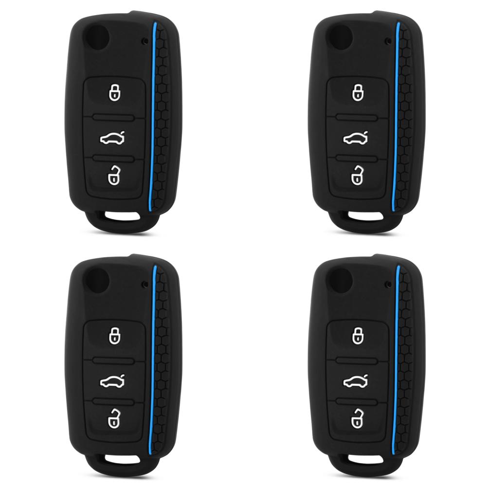 

Силиконовый чехол для автомобильного ключа с 3 кнопками, автомобильный дистанционный брелок для VW Sagitar Polo Bora Golf