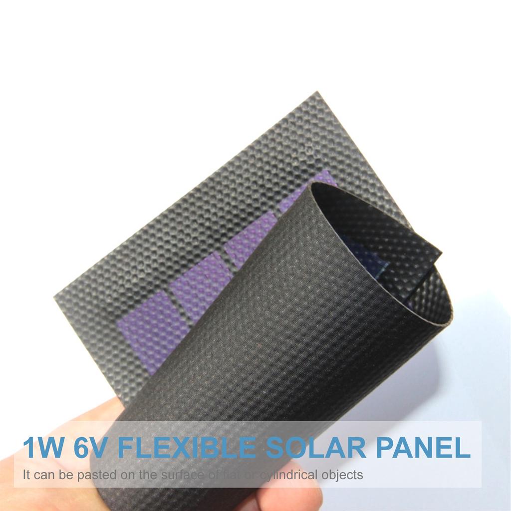 1W 6V Flexible Solar Panel Small Thin Amorphous Silicon Solar Cell DIY Waterproof Camping Portable Power Solar Panel Compatible