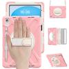 For iPad 11th Gen 11 inch 10th 10.9" With 360 degree rotate Stand Case cover with shoulder strap and pen holder