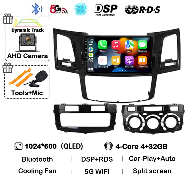 Android 14 Carplay Auto For Toyota Fortuner HILUX Revo Vigo 2007-2010 2011 2012-2014 2015 Car Radio Multimedia Player GPS Stereo