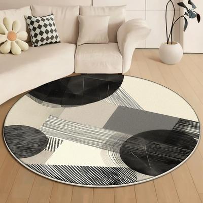 Modern Abstract Round Carpet for Living Room Decoration Bedroom Bedside Large Rugs Lounge Office Washable Non-slip Floor Mats
