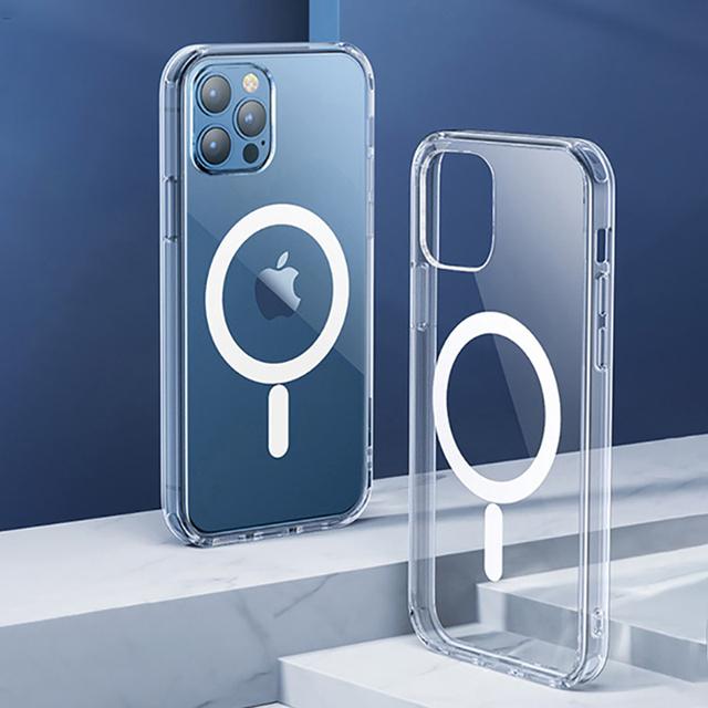 

Магнитный чехол для Iphone 14 Pro Max, чехлы Magsafe для Iphone 13 12 Pro Max, мягкие силиконовые прозрачные чехлы с беспроводной зарядкой For iPhone 14 Plus прозрачный