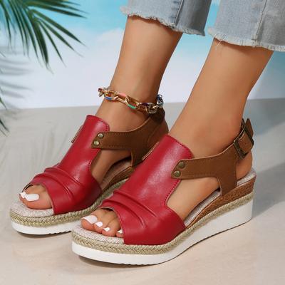 Sandales compensées tendance pour femmes, chaussures de plage antidérapantes, légères et décontractées, grande taille, été 2024