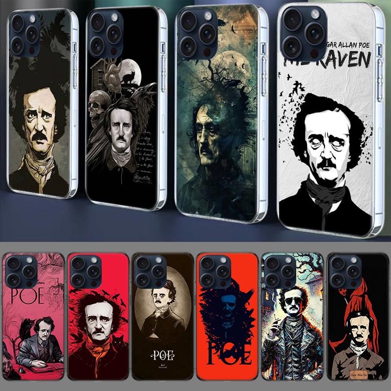 Edgar Allan Poe Clear Phone Case For Iphone 17 Air 16 Pro Max 15 Pro 14 Plus 17E 16E 11 13 12 Mini Cover Cases Fundas Cell TPU C