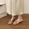 Fashion 2025 New Summer Women Beach Vacation Slippers Fashion Open Toe Low Heel Slide Ladies Casual Butterfly-knot Dress Shoes