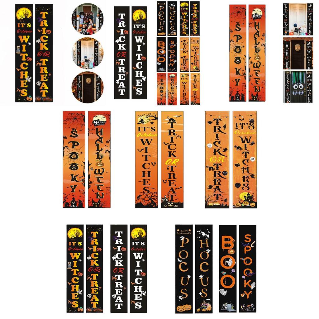 Exquisite Printed Halloween Couplet Banner High Quality Durable Party Decor