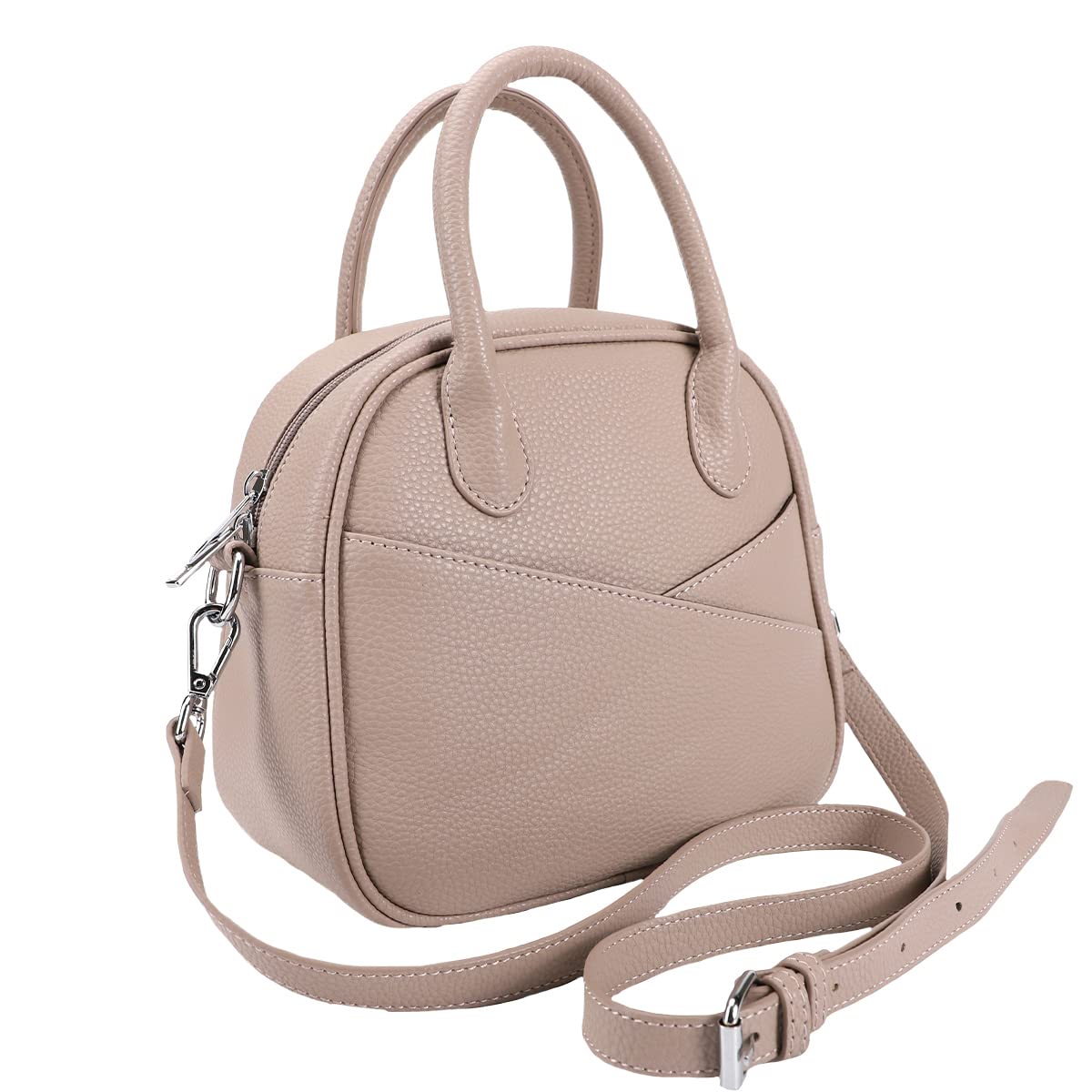 

Lizdays Легкая и прочная круглая сумка-бостон женская сумка/через плечо (Серый Бежевый)