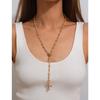 Personalized inlaid rhinestone y-shaped necklace set, cold wind alloy collarbone chain