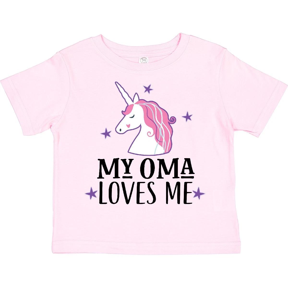 Inktastic My Oma Loves Me Girl Unicorn Outfit Toddler T-Shirt Childs Clothing 150