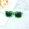 Funny Pixelated Mosaic Sunglasses for Halloween Cosplay Party Disco Fashion Decorative Shades Adults Teens
