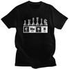 Chess Periodic Graphic Tee for Men Slim Fit 100% Cotton Short Sleeve T-Shirt
