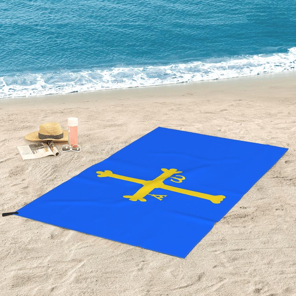Asciugamano da Spiaggia Bandiera delle Asturie Microfibra Morbida Asciugatura Rapida Assorbente Asciugamani Veloci Per Yoga