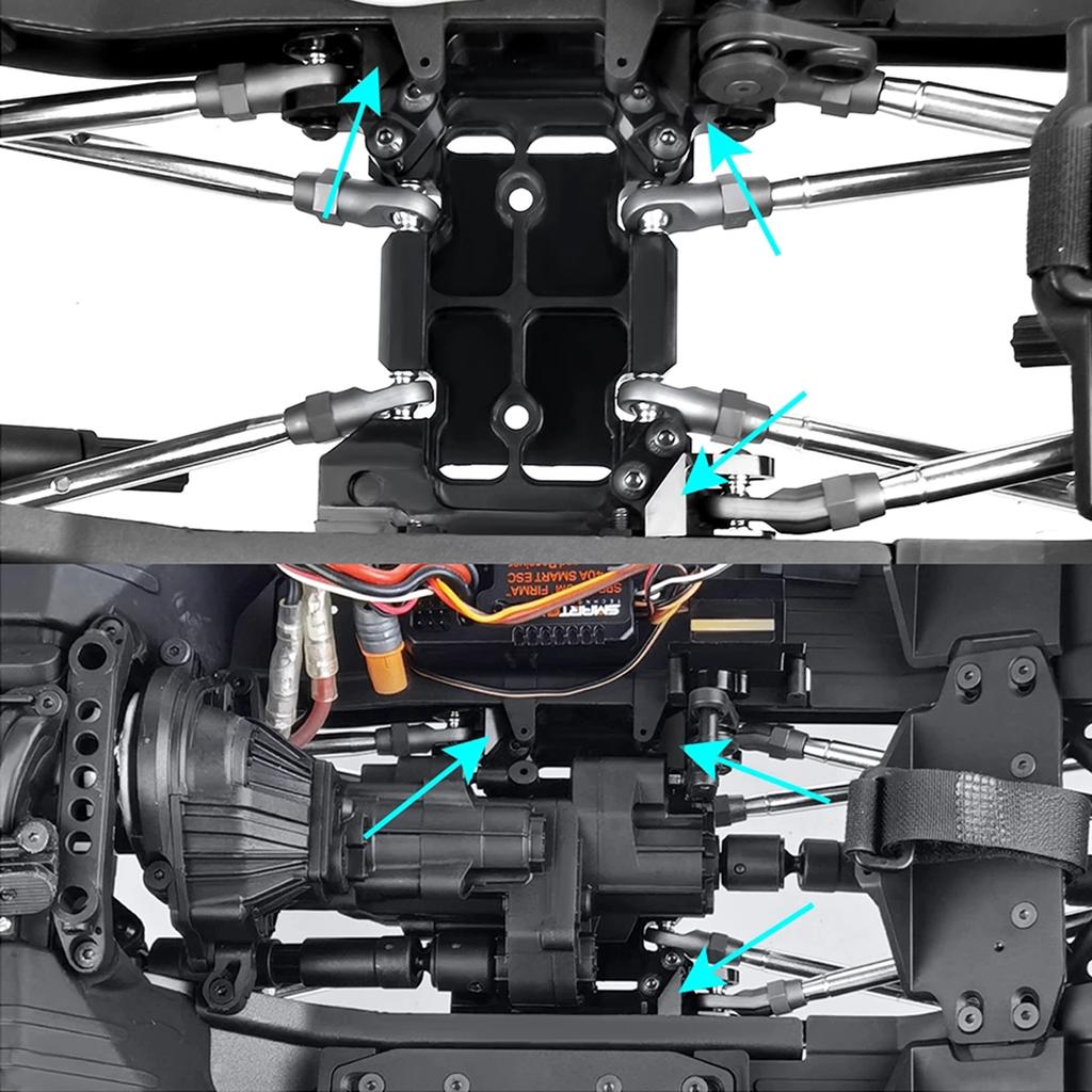 Metal Upper Center Link Mounts Replacement for Axial SCX10 III AXI03007 1/10 Remote Control Crawler