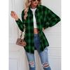 Autumn Winter Women's Plaid Shirt, Lapel Long Sleeve Loose Casual Blouse, European American Style Fashion Top