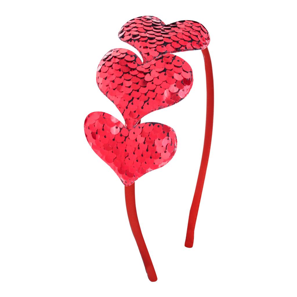 Valentines Cute Heart Headband Glitter Heart Shape Hair Hoop for Women Girls Valentines Day Wedding Birthday Party Gift New Year