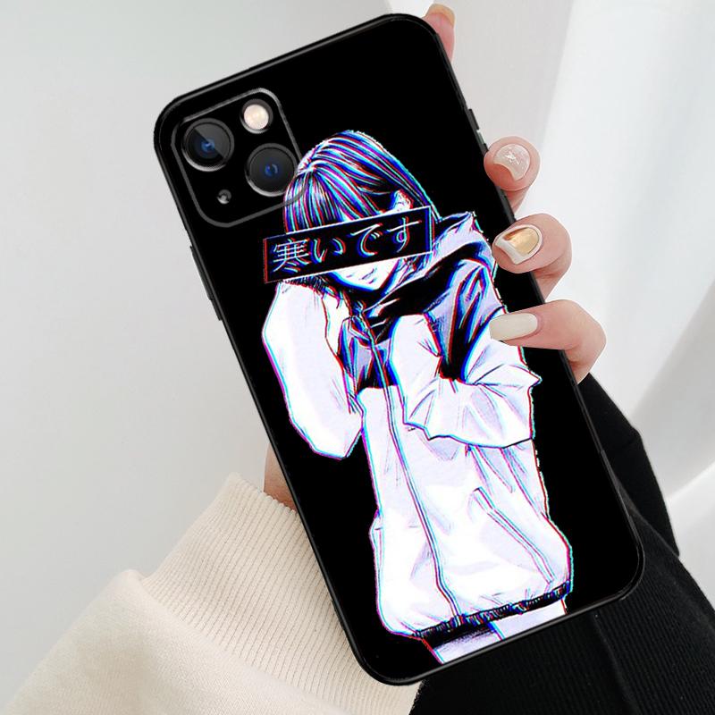 SAD JAPANESE ANIME AESTHETIC Phone Case For iPhone 17 Pro Max 14 13 12 11 15 16 Pro Max mini 15 16 Plus 16e 17 Air Cover