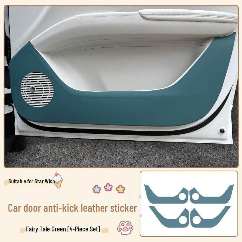 Xingyuan Car Door Kick Mats - Leather Panel Protection Stickers for Interior Modification.