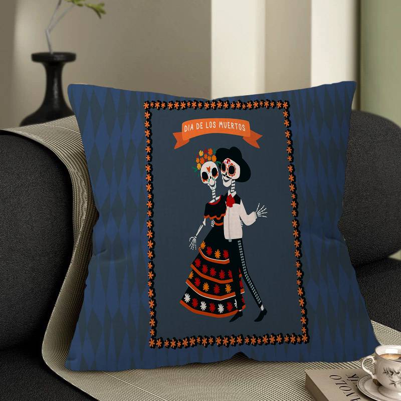 Cartoon Mexico Day of The Dead Pillowcase toon Gift Cushion Cover Bedroom Home Sofa Chair Seat Decor pillow case