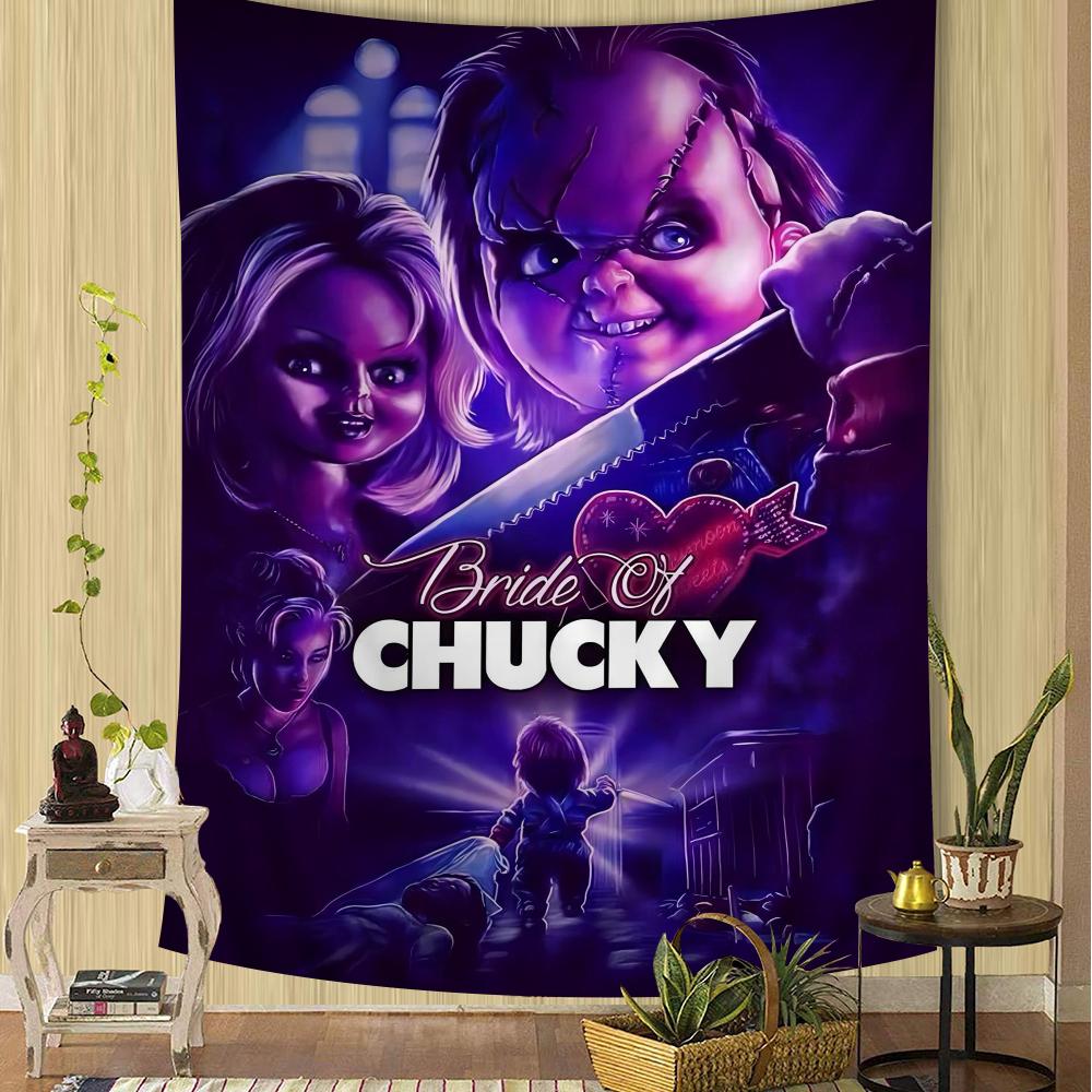 Chucky Horror Movie Anime Tapestry Hanging Tarot Hippie Wall Rugs Dorm Home Decor