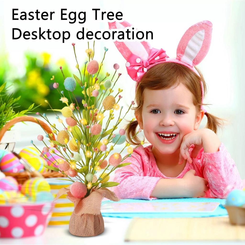 Künstlicher 18 Zoll Vorbeleuchteter Ostereierbaum Tischdeko Mit Zarten Ornamenten