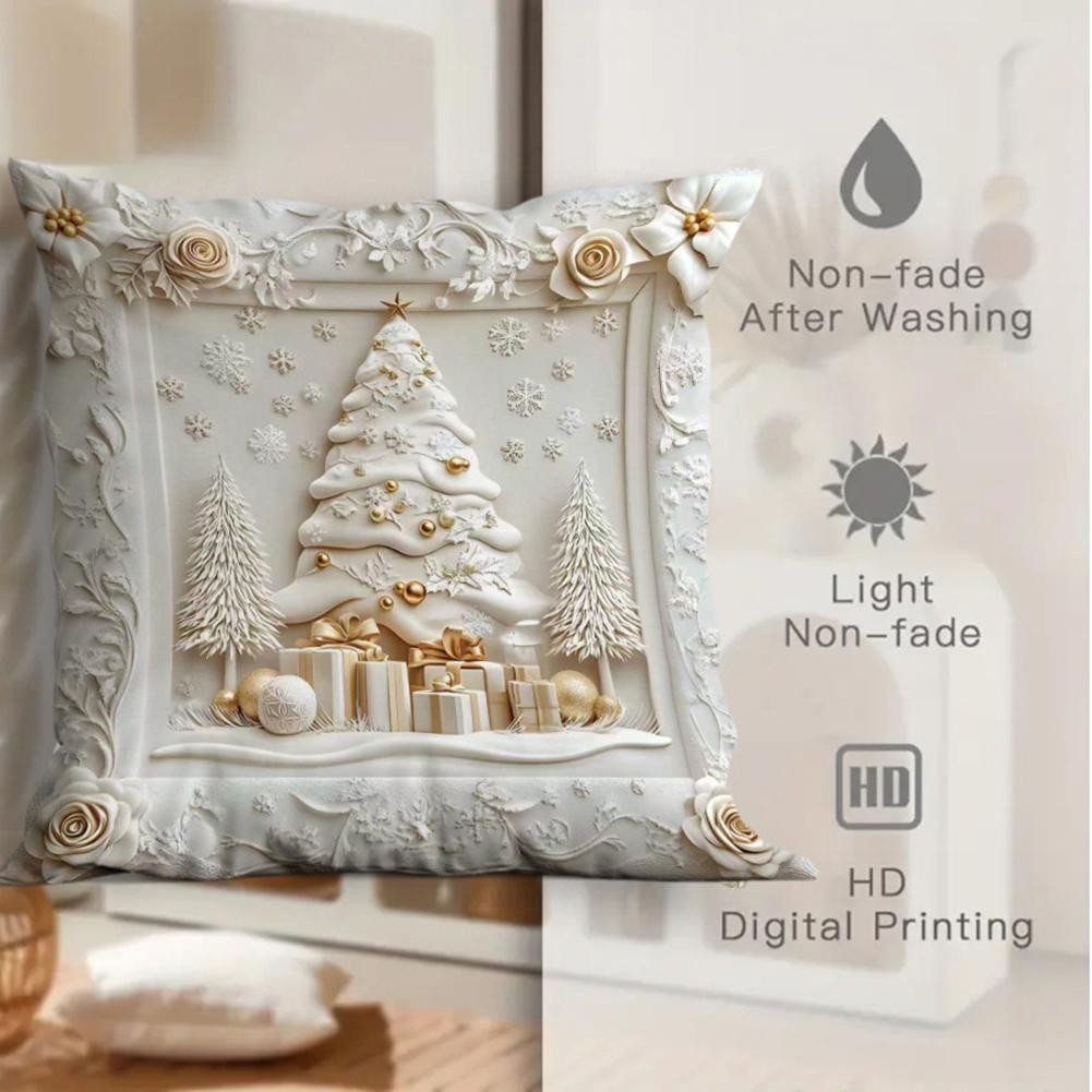 Plush Throw Pillow Covers Xmas Decorative Cushion Covers Ultra Soft Cozy Winter Holiday Warm Pillowcase For Christmas Decoration