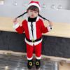 Kids Boys Girls Santa Claus Xmas Top Pants Hat Sets Children Christmas New Year Cosplay Costumes Kindergarten Performance Role Play Outfit