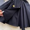 Summer V-neck Sleeveless Double Breasted Dress with Women's Niche Design High Waist A-line Vest Dress
