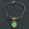 Kingman Fiesta Turquoise Handmade Gemstone Necklace, 999 Copper Wire Wrapped Necklace Antique Jewelry, For Engagement Gift