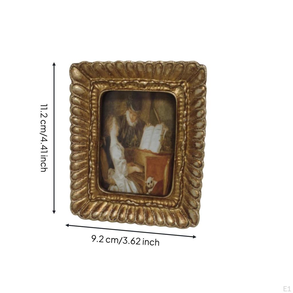 Tabletop Picture Frame Ornate Vintage AntiqueStyle for Decorators, Art Collectors,