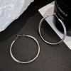 Luxurious Large Ear Rings Circular Design Crystal Earrings New Silver Ear Rings  for Women