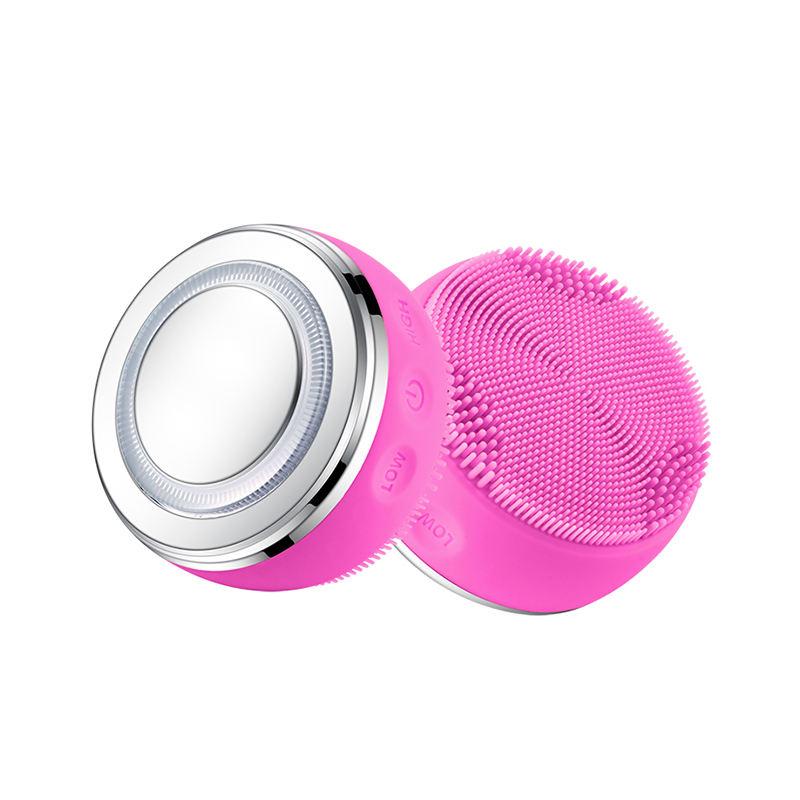 Face Cleaning Brush Natural Spa Ultrasonic Face Scrubber Massager Sonic Vibrating Facial Cleansing Brush Mini Electric