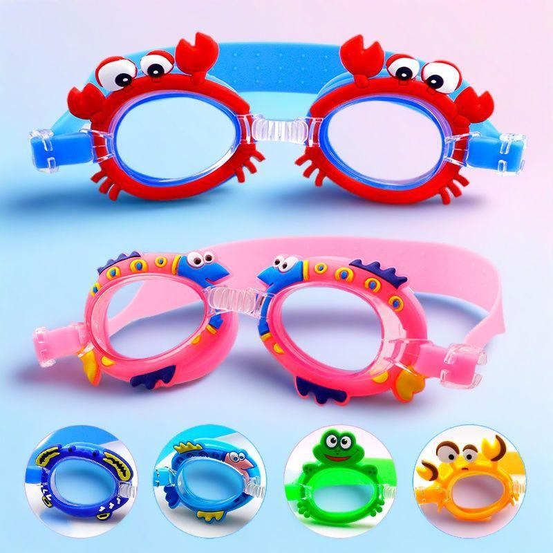 Children'S Swimming Goggles Waterproof And Anti Fog Silicone Learning Swimming Goggles Cute Cartoon Adjustable Diving Equipment